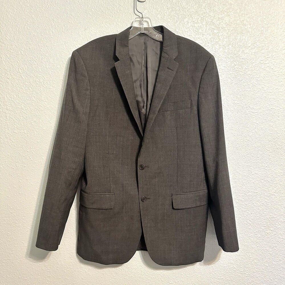 John Varvatos Wool Sport Coat Blazer Mens Size 42R Grey Suit Jacket 2 Button
